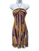 Saylor Size S Red, Yellow & Multi Cotton Crochet Knit Rainbow Halter Dress Red, Yellow & Multi / S