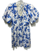 CROSBY by Mollie Burch Size S Blue & White Cotton Blend Floral Painted Dress Blue & White / S