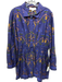 Love The Label Size L Navy, Yellow & Green Cotton Long Sleeve batik print Dress Navy, Yellow & Green / L
