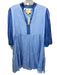 Emily McCarthy Size S Light Blue & Blue Viscose Satin 1/2 Balloon Sleeve Dress Light Blue & Blue / S