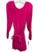 Marie Oliver Size S Hot pink Rayon & Silk Long Sleeve Crinkle Tiered Dress Hot pink / S