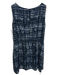 Escada Size 46/L Navy, Black & White Viscose Blend Plaid Back Zip Shift Dress Navy, Black & White / 46/L