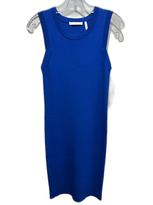 Helmut Lang Size M Royal Blue Viscose Blend Ribbed Sleeveless Below knee Dress Royal Blue / M