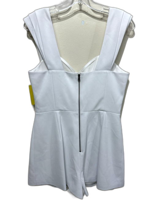 Alice + Olivia Size 10 White Polyester Sleeveless Sweetheart Neckline Romper White / 10