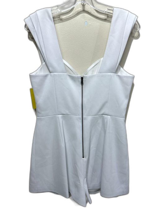 Alice + Olivia Size 10 White Polyester Sleeveless Sweetheart Neckline Romper White / 10