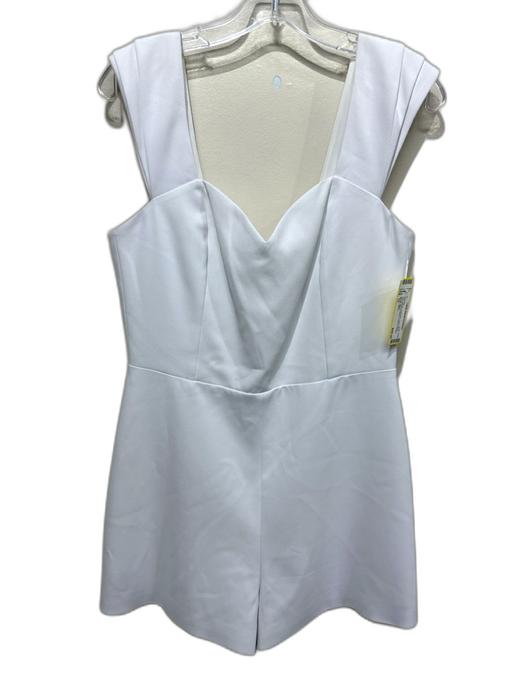 Alice + Olivia Size 10 White Polyester Sleeveless Sweetheart Neckline Romper White / 10