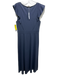 Lilla P Size M Slate Blue Cotton Blend Flutter Cap sleeve Paneled Maxi Dress Slate Blue / M