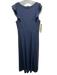 Lilla P Size M Slate Blue Cotton Blend Flutter Cap sleeve Paneled Maxi Dress Slate Blue / M