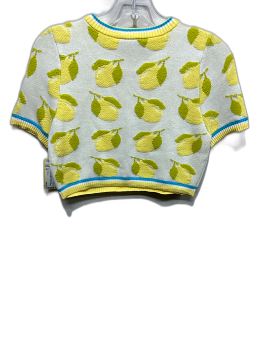 Solid & Striped Size M Yellow, Green & Blue Viscose Knit Lemons Crop Sweater Yellow, Green & Blue / M