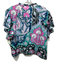 Maria Cher Size S Pink, Blue & Black Cotton Short Ruffle Sleeve V Neck Top Pink, Blue & Black / S