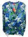 Vilagallo Size 40 Blue, Navy & Green Cotton Long Sleeve Floral 1/2 Button Top Blue, Navy & Green / 40
