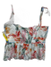 Christy Lynn Size L White, Red & Multi Silk Spaghetti Strap Floral Top White, Red & Multi / L
