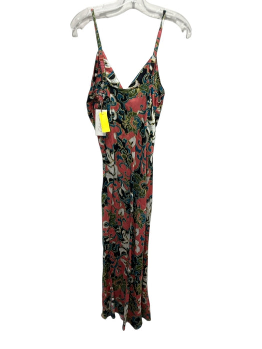 Cleobella Size M Orange, Black & mulit Viscose Spaghetti Strap Floral Dress Orange, Black & mulit / M
