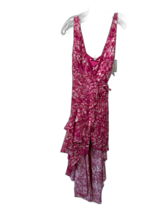 Hutch Size M Pink, Cream & Black Polyester Sleeveless Wrap Spotted Dress Pink, Cream & Black / M