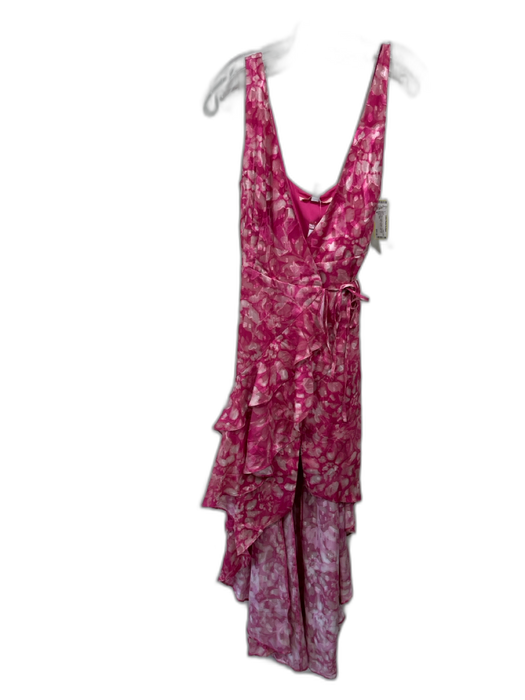 Hutch Size M Pink, Cream & Black Polyester Sleeveless Wrap Spotted Dress Pink, Cream & Black / M