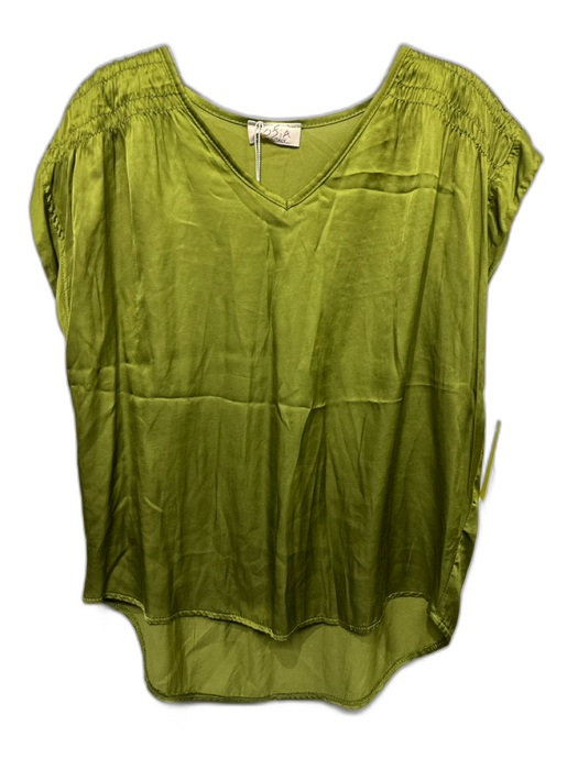 Sofia Size One Size Olive Green Rayon Blend Sleeveless V Neck Top Olive Green / One Size