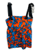 Hunter Bell Size 4 Orange, Blue & Black Cotton Grosgrain Ribbon Floral Top Orange, Blue & Black / 4