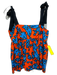 Hunter Bell Size 4 Orange, Blue & Black Cotton Grosgrain Ribbon Floral Top Orange, Blue & Black / 4