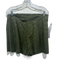 Never a Wallflower Size M Olive Green Cotton Square Silver Thread Shorts Olive Green / M