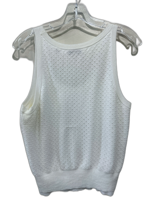 Vince Size M White Cotton Blend Sleeveless Knit Cut Out Tank Top White / M