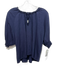 Goldie Size S Navy Pima Cotton Short Sleeve V Neck Ruched Neckline High Low Top Navy / S