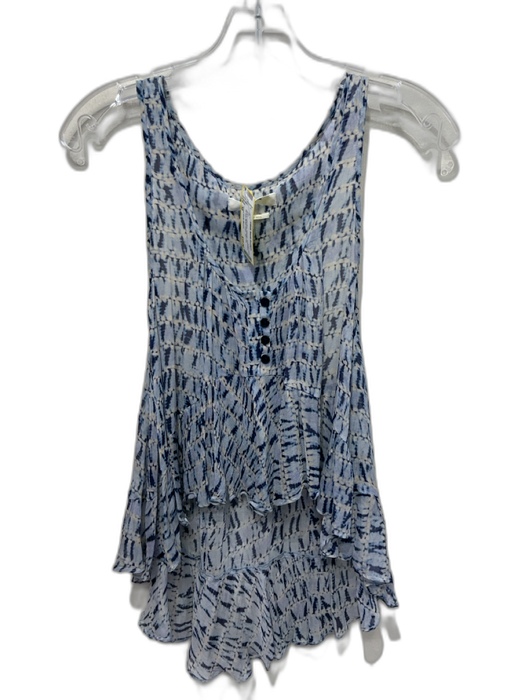 Isabel Etoile Marant Size 38 Blue & Light Blue Viscose Sleeveless Tie Dye Top Blue & Light Blue / 38
