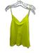 Beautiful People Size M Chartreuse Silk Spaghetti Strap V Neck Cami Top Chartreuse / M