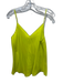 Beautiful People Size M Chartreuse Silk Spaghetti Strap V Neck Cami Top Chartreuse / M