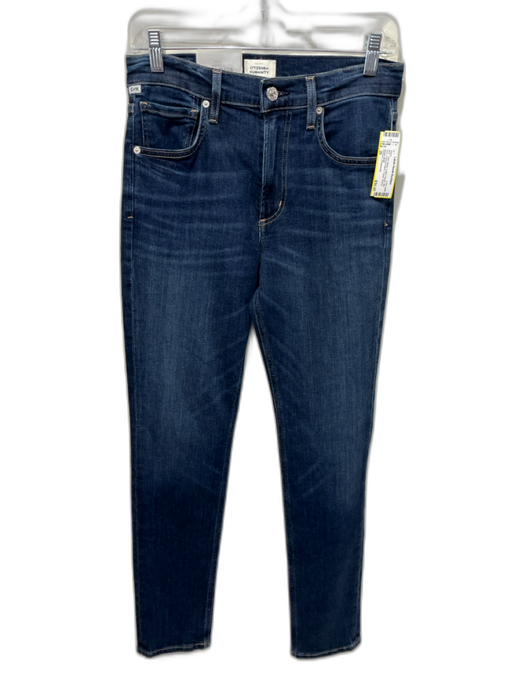 Citizens of Humanity Size 26 Dark Wash Cotton Denim Mid Rise Faded Skinny Jeans Dark Wash / 26