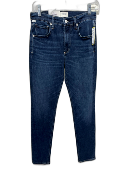Citizens of Humanity Size 25 Dark Wash Cotton Denim Mid Rise Faded Skinny Jeans Dark Wash / 25