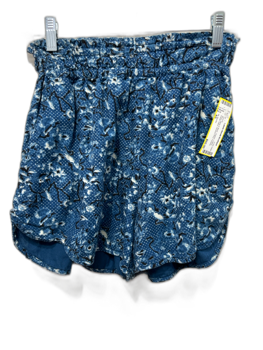 St. Roche Size XS Blue, White & Black Organic Cotton Elastic Waist Shorts Blue, White & Black / XS
