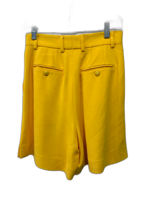 Dolce & Gabbana Size 40 Marigold Yellow Viscose Blend High Waist Pleated Shorts Marigold Yellow / 40
