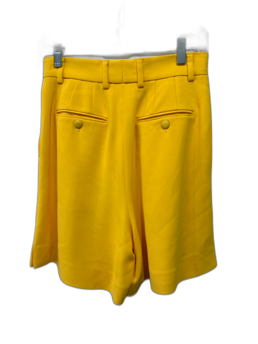 Dolce & Gabbana Size 40 Marigold Yellow Viscose Blend High Waist Pleated Shorts Marigold Yellow / 40