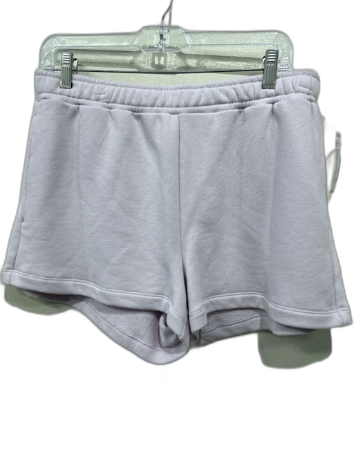 WESLEY Size L Lilac Cotton Elastic Waist Drawstring Pockets Back Pockets Shorts Lilac / L