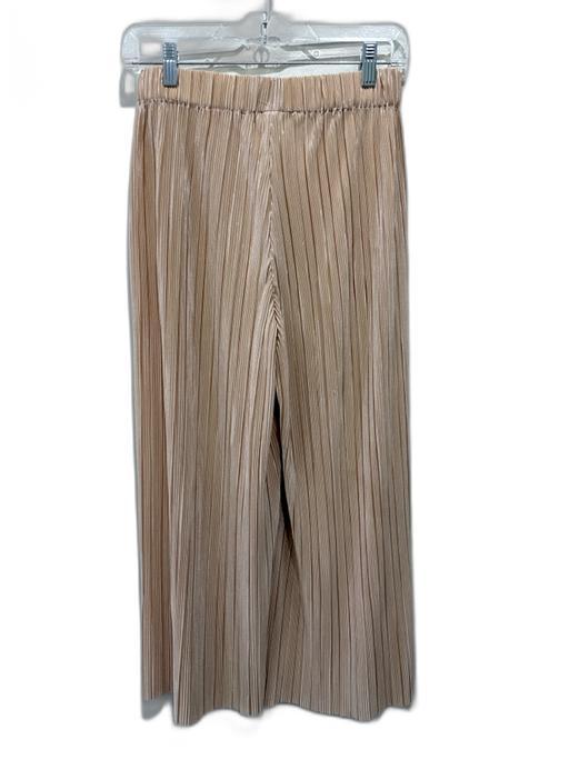 Alice + Olivia Size S/P Champagne Beige Polyester Elastic Waist Wide Leg Pants Champagne Beige / S/P