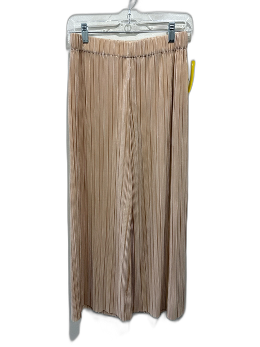 Alice + Olivia Size S/P Champagne Beige Polyester Elastic Waist Wide Leg Pants Champagne Beige / S/P