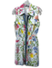 KLEID Size M Pink, Blue & Green Linen Sleeveless Button Up & Collar Floral Dress Pink, Blue & Green / M