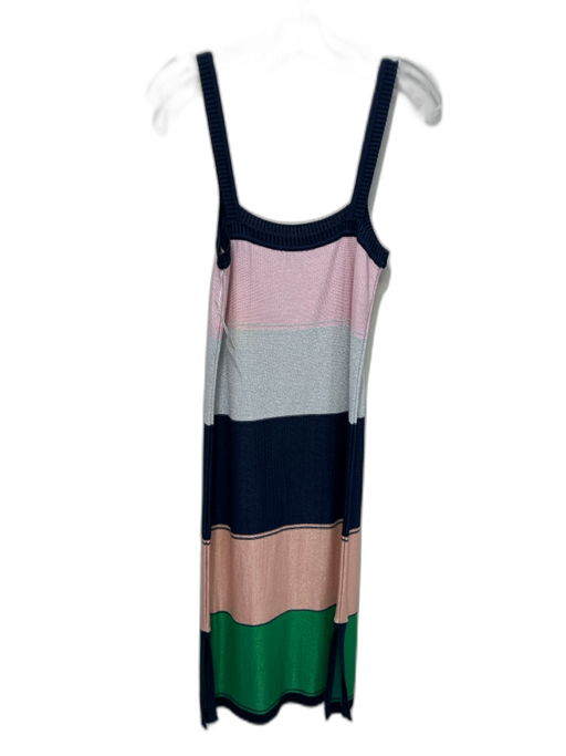 Suboo Size Small Navy, Green & Multi Cotton Blend Knit Sleeveless Dress Navy, Green & Multi / Small