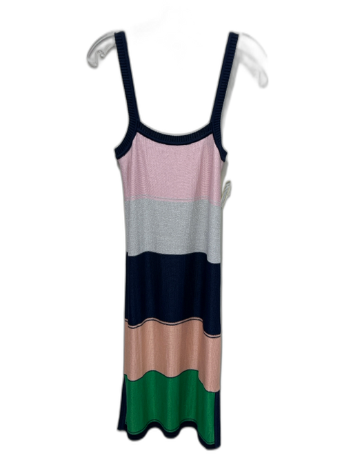 Suboo Size Small Navy, Green & Multi Cotton Blend Knit Sleeveless Dress Navy, Green & Multi / Small