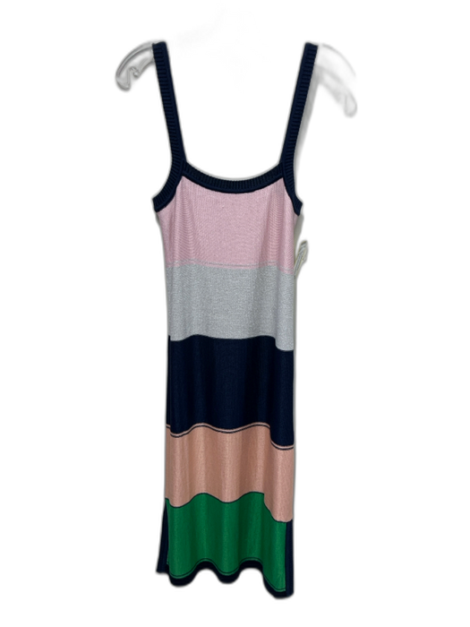 Suboo Size Small Navy, Green & Multi Cotton Blend Knit Sleeveless Dress Navy, Green & Multi / Small