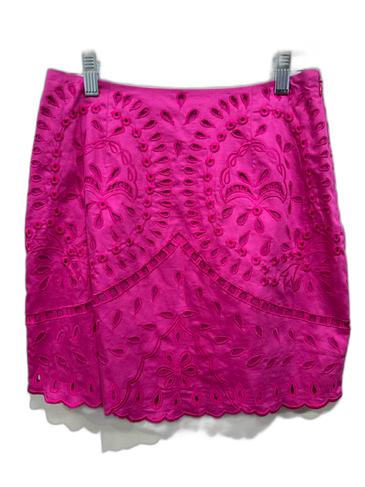 Karina Grimaldi Size XS Hot pink Cotton Side Zip Eyelet Scallop Hem Skirt Hot pink / XS