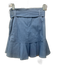 Never a Wallflower Size M Chambray Cotton Back Zip Pleated Hem Paneled Skirt Chambray / M