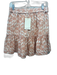 Kivari Size 4 Orange & White Cotton Zip & Button Abstract Ruffle Hem Skirt Orange & White / 4