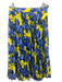 Balenciaga Size 36 Royal Blue, Yellow & Multi Polyester Blend Side Zip Skirt Royal Blue, Yellow & Multi / 36
