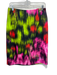 Carolina Herrera Size 6 Green, Red & Multi Cotton Back Zip Abstract Design Skirt Green, Red & Multi / 6