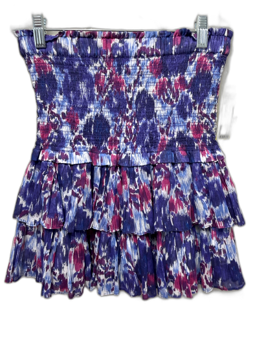 Isabel Etoile Marant Size 38 Purple, Pink & White Cotton Shirred Waist Skirt Purple, Pink & White / 38
