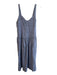 Karina Grimaldi Size S Blue Linen Adjustable Strap Back Zip Ruffle Detail Dress Blue / S