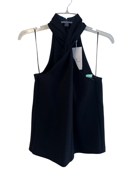 Anine Bing Size XS Black Acetate Lined Cross Over Halter Sleeveless Top Black / XS