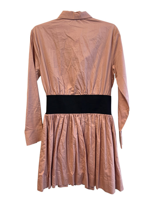 Karina Grimaldi Size S Pink Cotton Collared 3/4 Button Waist Belt Dress Pink / S