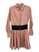 Karina Grimaldi Size S Pink Cotton Collared 3/4 Button Waist Belt Dress Pink / S